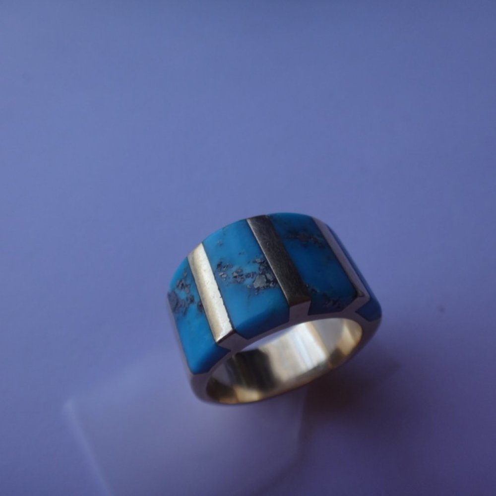 Vintage Hopi Turquoise Gold Ring